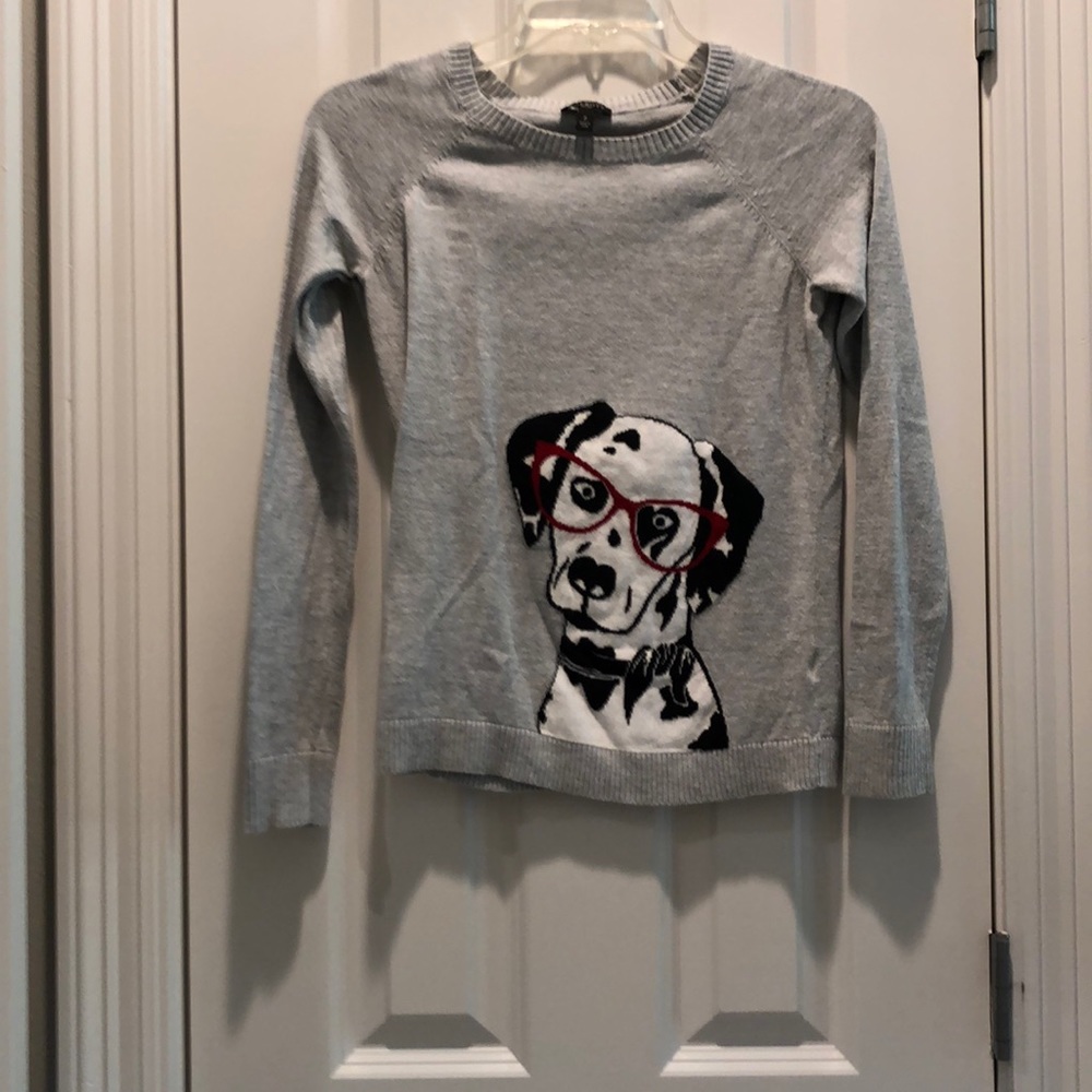 Talbots Sz: P (S) Grey Dalmatian Sweater